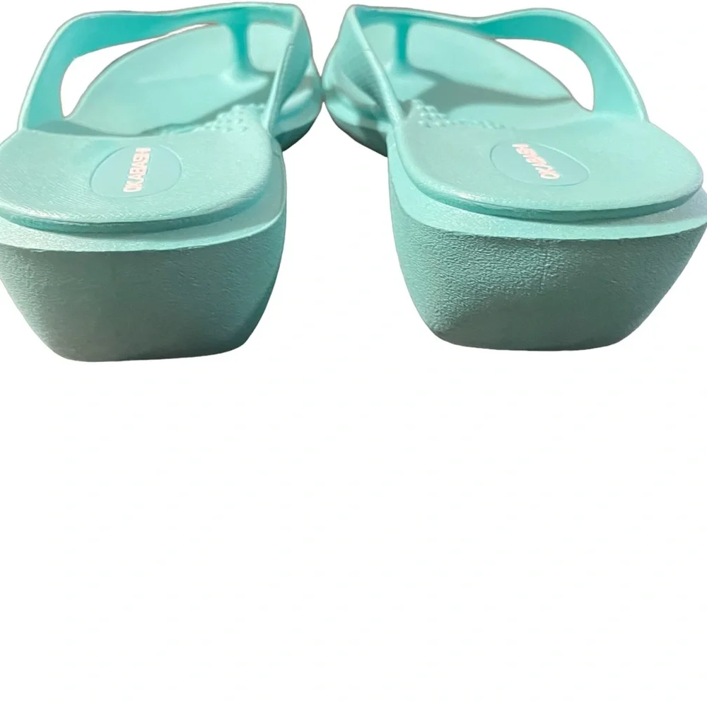 OKABASHI Splash Flip Flops/Sandals Vegan Molded Seaglass color Size 8-9